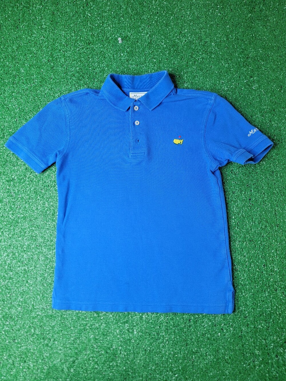 The Masters Augusta National Golf Club Little Boys Polo Shirt Sz Small 7/8 Blue